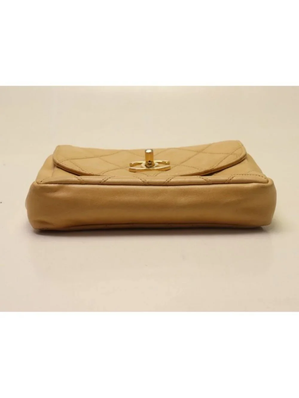 Chanel Quilted Lambskin Beige Waist Bag